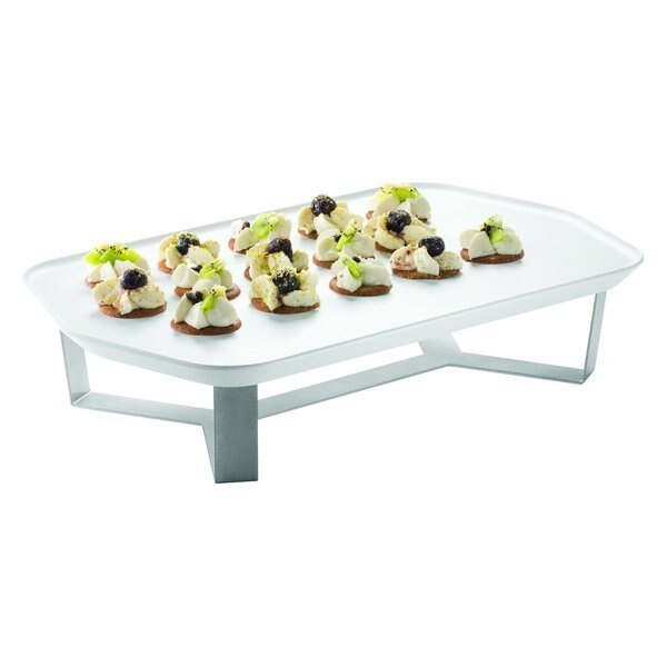 Forme’ Melamine Rectangle White Tray with Four Leg 4
